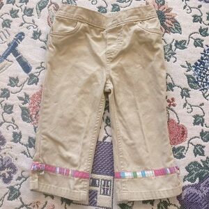 3/$15 SALE Wonder Kids Khaki Girls Pants with Accent Stripe 3T